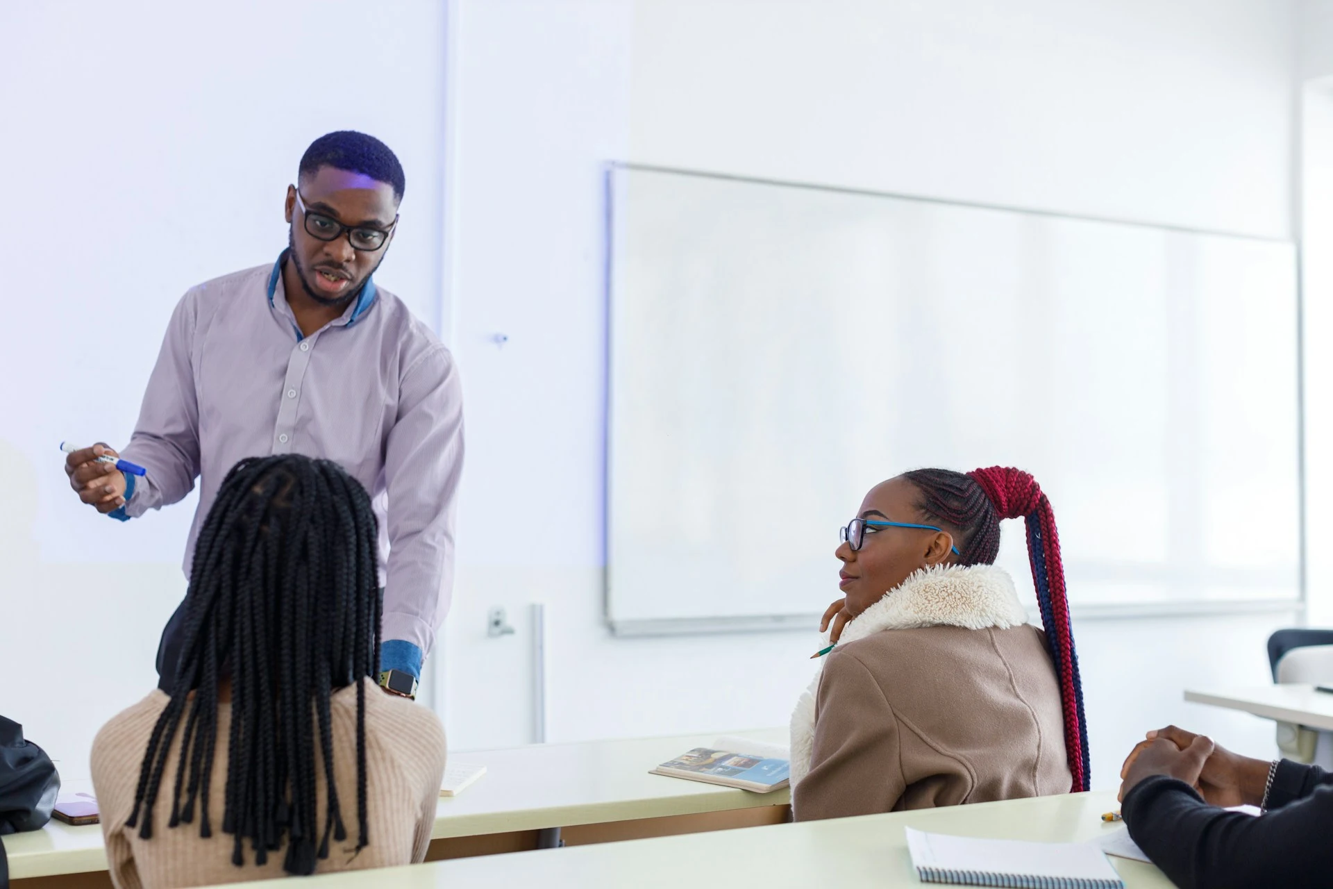 Professor giving a lecture to students